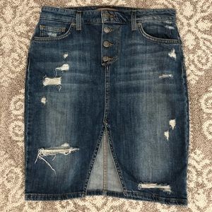 Blue distressed denim skirt size 27